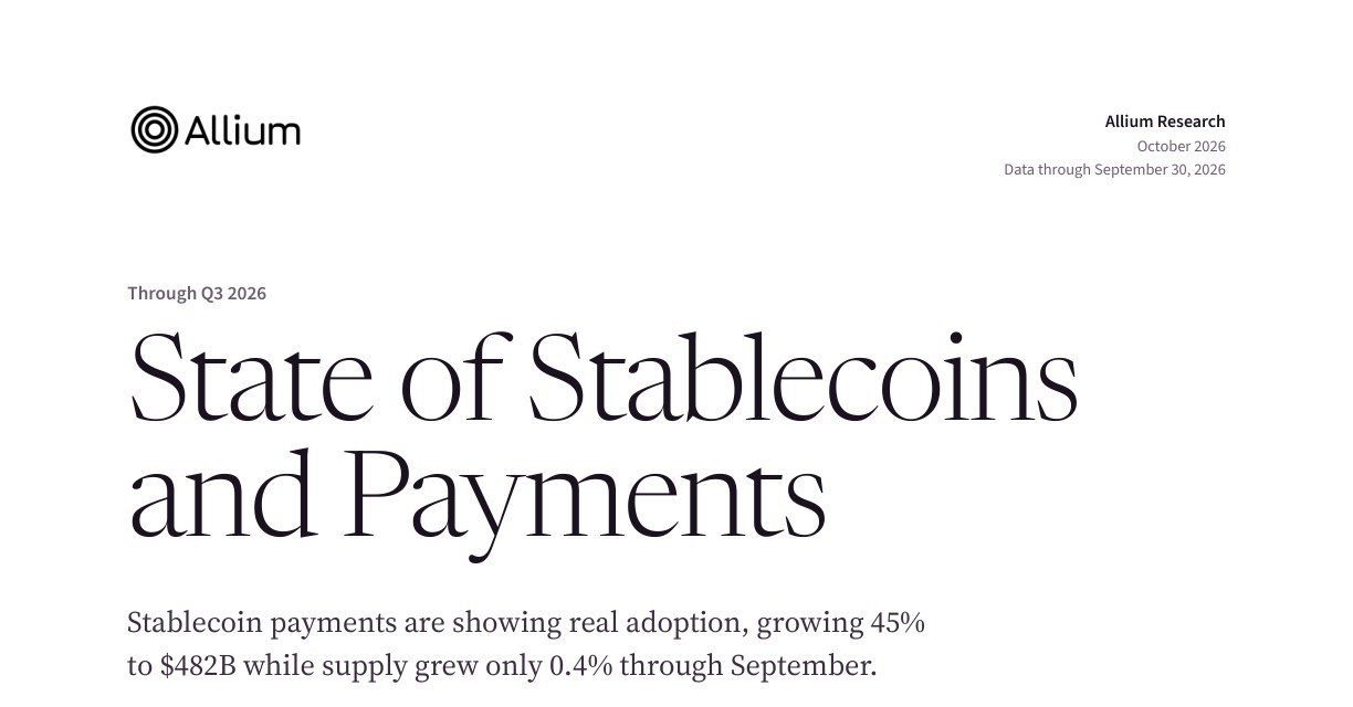 Allium State of Stablecoins and Payments Q3 2026 report cover